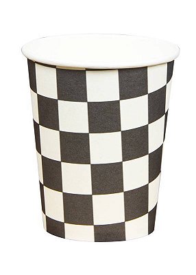 Copo de Papel Xadrez Preto e Branco 270 Ml com 10 Un - Silver