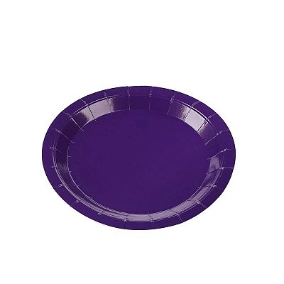 Prato de Papel Liso Roxo 18cm com 10Un - Silver