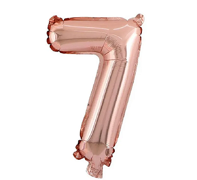Balão Foil Metalizado Número 7 Rosê Gold 16 Polegadas NÃO FLUTUA
