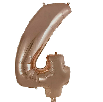 Balão Foil Metalizado Número 4 Rosê Gold 16 Polegadas NÃO FLUTUA
