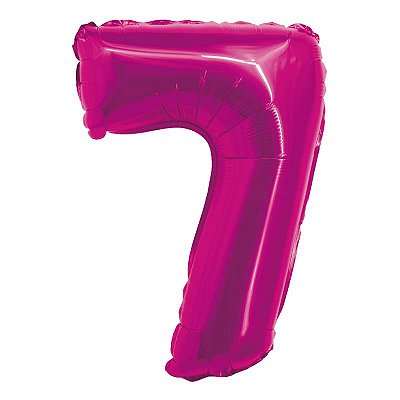 Balão Foil Metalizado Número 7 Pink 16 Polegadas NÃO FLUTUA