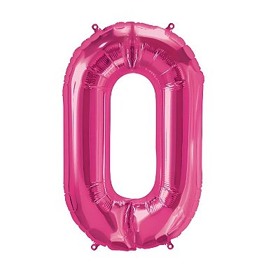 Balão Foil Metalizado Número 0 Pink 32 Polegadas NÃO FLUTUA