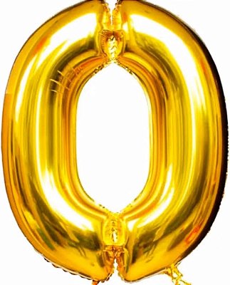 Balão Foil Metalizado Número 0 Dourado 32 Polegadas NÃO FLUTUA