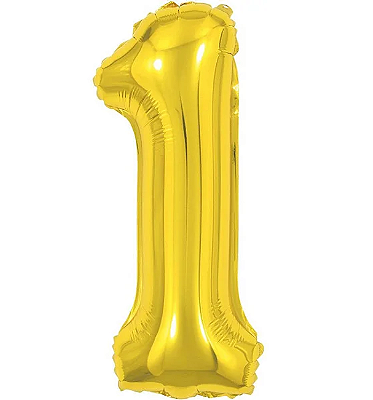 Balão Foil Metalizado Número 1 Dourado 32 Polegadas NÃO FLUTUA