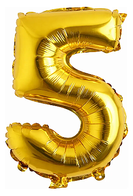 Balão Foil Metalizado Número 5 Dourado 32 Polegadas NÃO FLUTUA