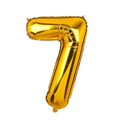 Balão Foil Metalizado Número 7 Dourado 32 Polegadas NÃO FLUTUA