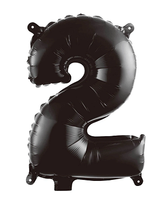 Balão Foil Metalizado Número 2 Preto 32 Polegadas NÃO FLUTUA