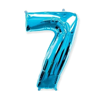 Balão Foil Metalizado Número 7 Azul Claro 32 Polegadas NÃO FLUTUA