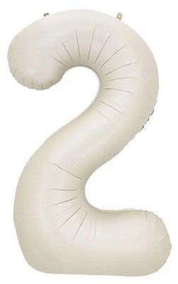 Balão Foil Metalizado Número 2 Creme Nude 32 Polegadas NÃO FLUTUA