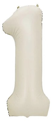 Balão Foil Metalizado Número 1 Creme Nude 32 Polegadas NÃO FLUTUA