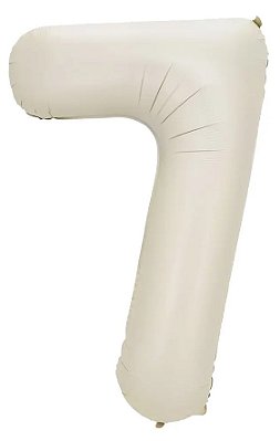 Balão Foil Metalizado Número 7 Creme Nude 32 Polegadas NÃO FLUTUA