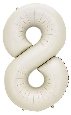 Balão Foil Metalizado Número 8 Creme Nude 32 Polegadas NÃO FLUTUA