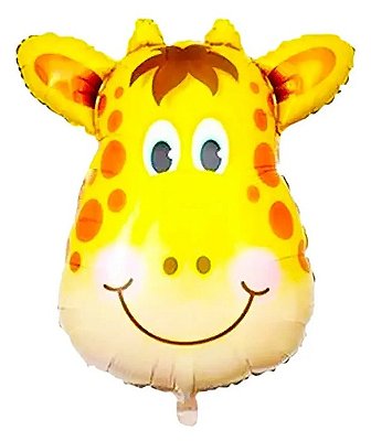 Balão Metalizado Cabeça Girafa 77x89cm com 1 Unidade - Make