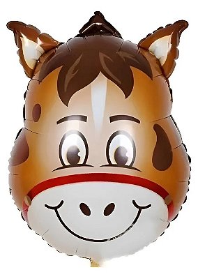 Balão Metalizado Cabeça Cavalo 27x45cm NÃO FLUTUA com 1 Unidade