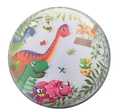 Balão Metalizado Redondo Estampado Safari Dino Aventura 45x45cm 17 Polegadas