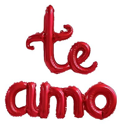 Kit Balão Formato Te Amo Vermelho NÃO FLUTUA COM GÁS HELIO