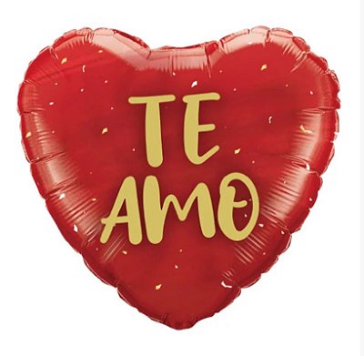Balão Metalizado Coração Vermelho Te Amo 18 Polegadas
