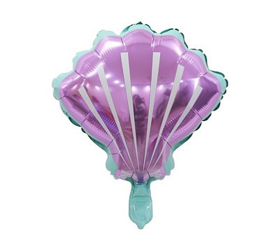 Balão Metalizado Formato Concha Lilas 51x54cm com 1 Unidade