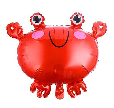 Balão Metalizado Caranguejo Vermelho 50x57cm com 1 Unidade - Não flutua