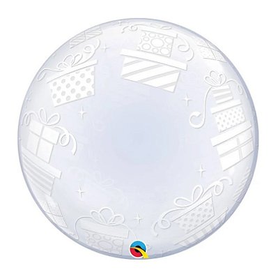 Balão Bubble Qualatex 24 Polegadas Presentes Embrulhados com 1 Unidade