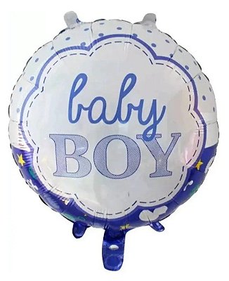 Balão Metalizado Redondo Estampa Baby Boy 18 Polegadas