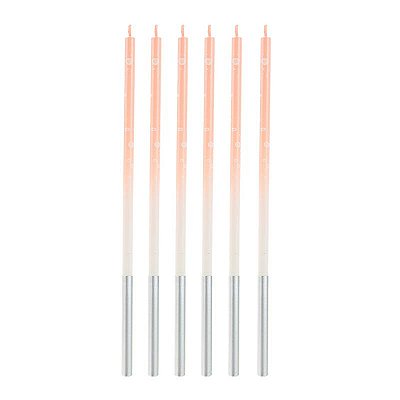 Vela Palito Degrade Rosa 15cm com 6 Un - Silver