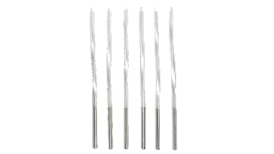 Velas de Aniversário Palitos Torcidos Branco Metalizado 15cm com 4Un - Silver