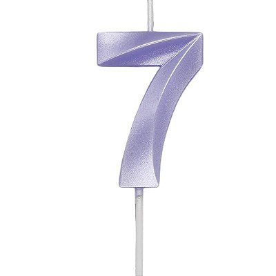 Vela de Aniversário Mini Design Número 7 Lilás Candy Metalizado - Silver