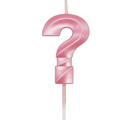 Vela de Aniversário Mini Design Interrogação Rosa Candy Metalizado - Silver