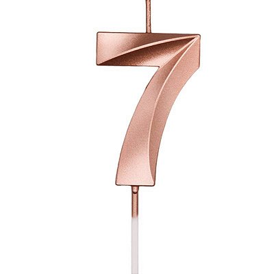 Vela de Aniversário Mini Design Número 7 Rosê Gold Metalizado - Silver