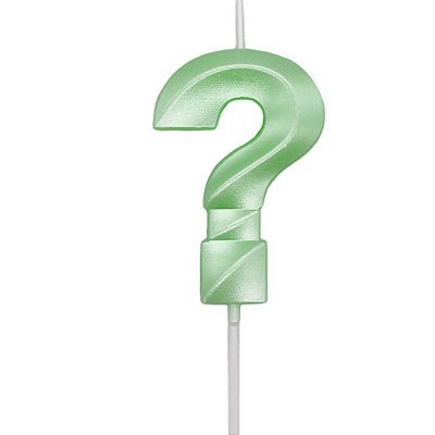 Vela de Aniversário Mini Design Interrogação Verde Candy Metalizado - Silver
