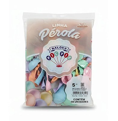 Balão de Látex 5 Polegadas Perolizado Sortido com 25 Unidades - PICPIC