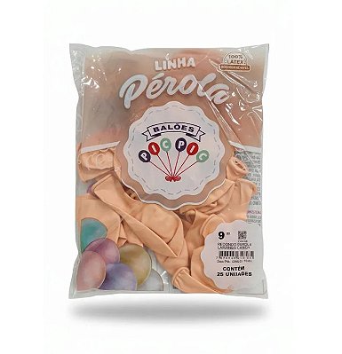 Balão de Látex 9 Polegadas Perolizado Laranja Candy com 25 Unidades - PICPIC