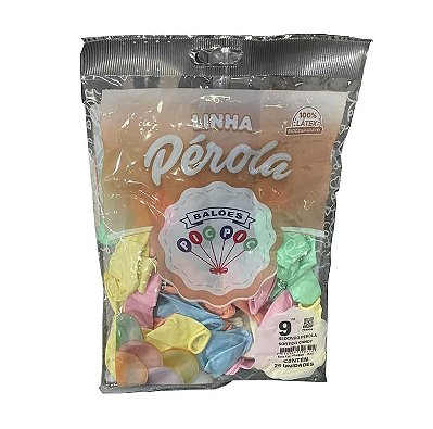 Balão de Látex 9 Polegadas Perolizado Sortido Candy com 25 Unidades - PICPIC