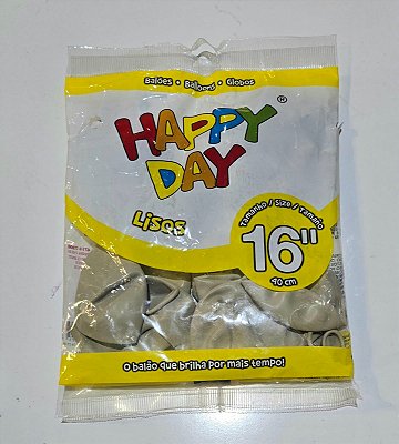 Balão de Látex Liso Redondo 16 Polegadas Areia com 10 Unidades - Happy Day