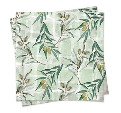 Guardanapo de Papel Decorado Oliveiras 32x5x32,5cm com 20 Un - Ref 19001417 Cromus