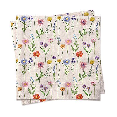 Guardanapo de Papel Decorado Flores 32x5x32,5cm com 20 Un - Ref 19001251 Cromus