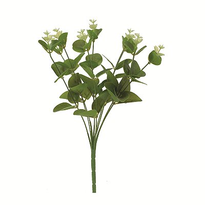 Buque Eucalipto Verde Outono 9 Hastes 32cm - Ref 1086837 Cromus