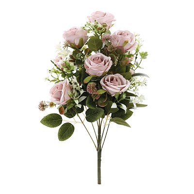 Buque de Rosas Lilas com Complementos 47cm 9 Hastes - Ref 1063456 Cromus