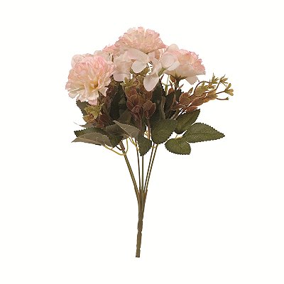 Buque de Cravos e Hortências Chá 32cm com 7 Hastes - Ref 1086703 Cromus