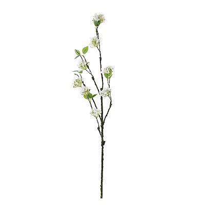 Haste Flores Brancas Galho Tronco 41cm - Ref 1063774 Cromus