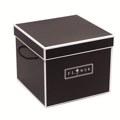 Caixa de Presente Rígida Preta com Borda Branca 20x20x19cm - Ref 39001694 Cromus