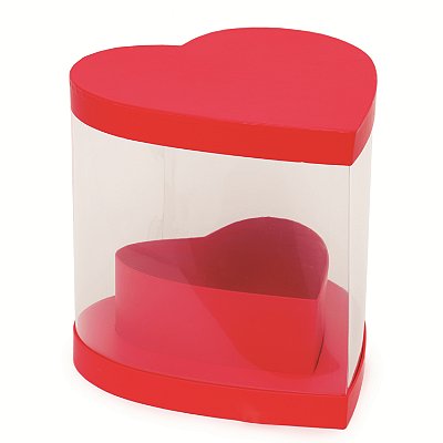 Caixa de Presente Coração com Tampa Acrilico 26x26x25.5cm - Ref 39001716 Cromus