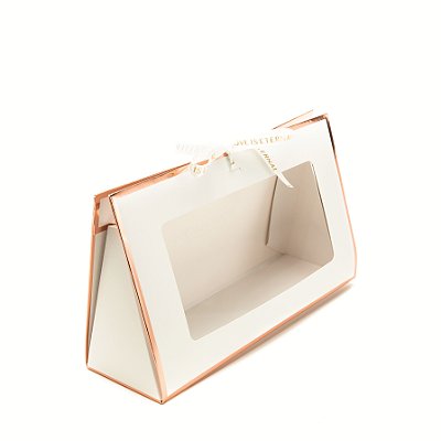 Caixa de Presente Triangular Branca com Visor Acrilico 27x9x16 - Ref 39002138 Cromus