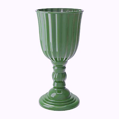 Vaso Plástico Grande Dubai Verde Oliva Desmontável 40x17.5cm - Produfest