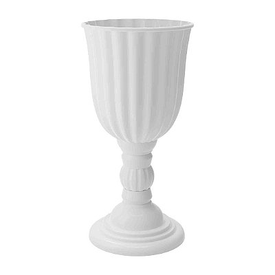 Vaso Plástico Grande Dubai Branco Desmontável 40x17.5cm - Produfest