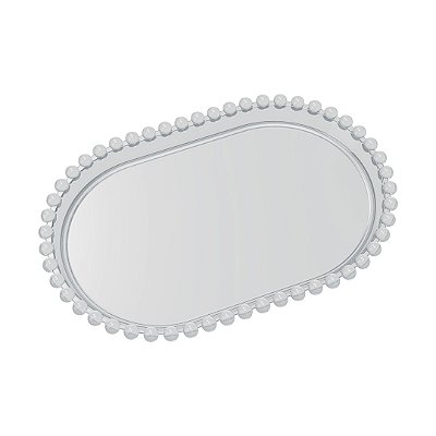 Bandeja Baixa Borda Perola Cristal 20X13CM - Produfest