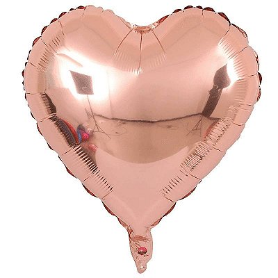 Balão Metalizado Coração Rose Gold 10 Polegadas com 6 Un NÃO FLUTUA COM GÁS HELIO - Silver