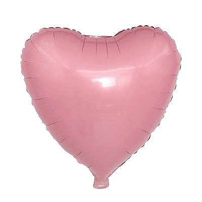 Balão Metalizado Coração Rosa Bebê 10 Polegadas com 6 Un NÃO FLUTUA COM GÁS HELIO - Silver