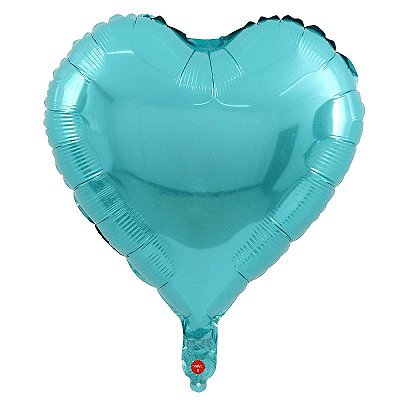 Balão Metalizado Coração Azul Bebê 10 Polegadas com 6 Un NÃO FLUTUA COM GÁS HELIO - Silver